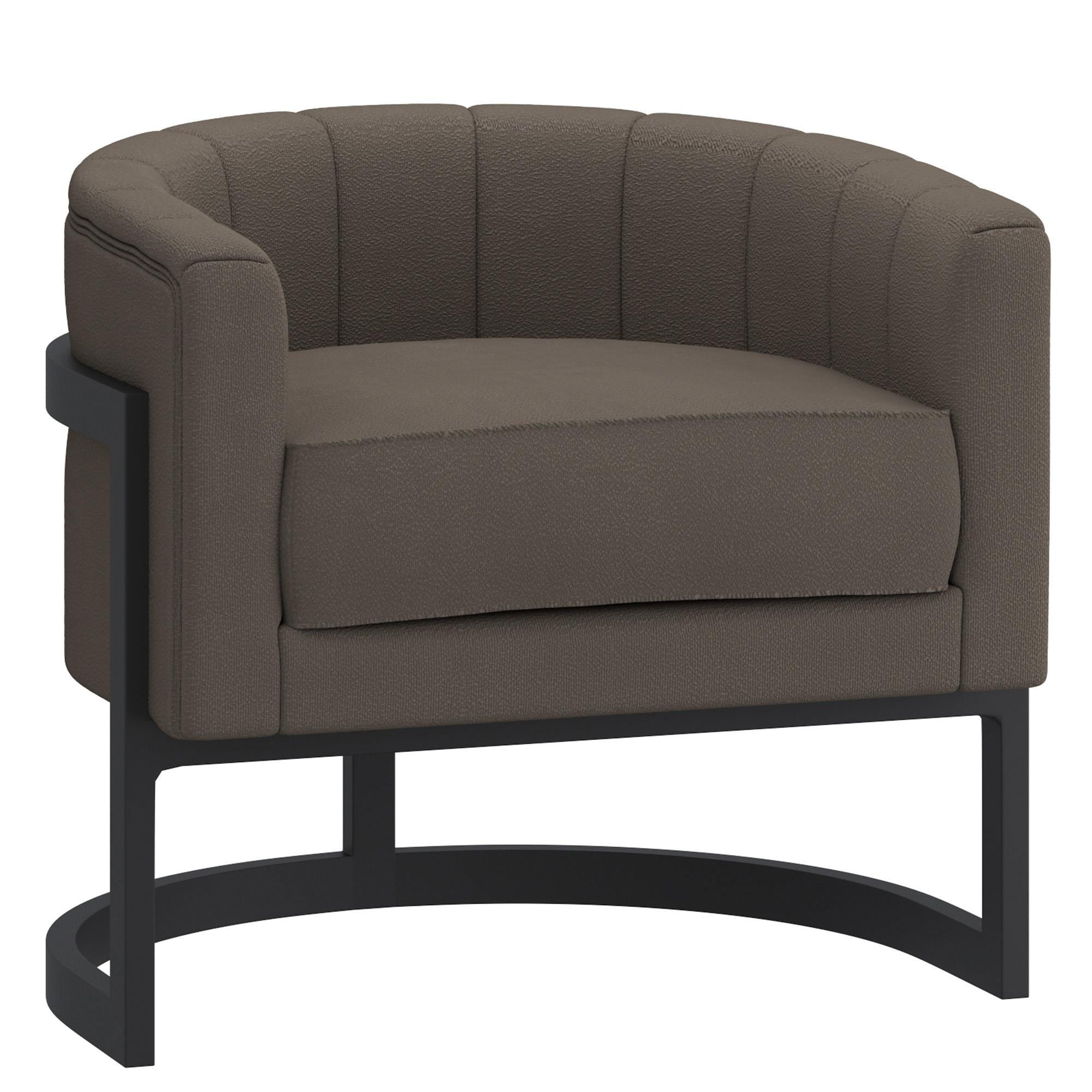  !nspire Zhuri 403-120CH Accent Chair - Charcoal Boucle and Black IMAGE 1