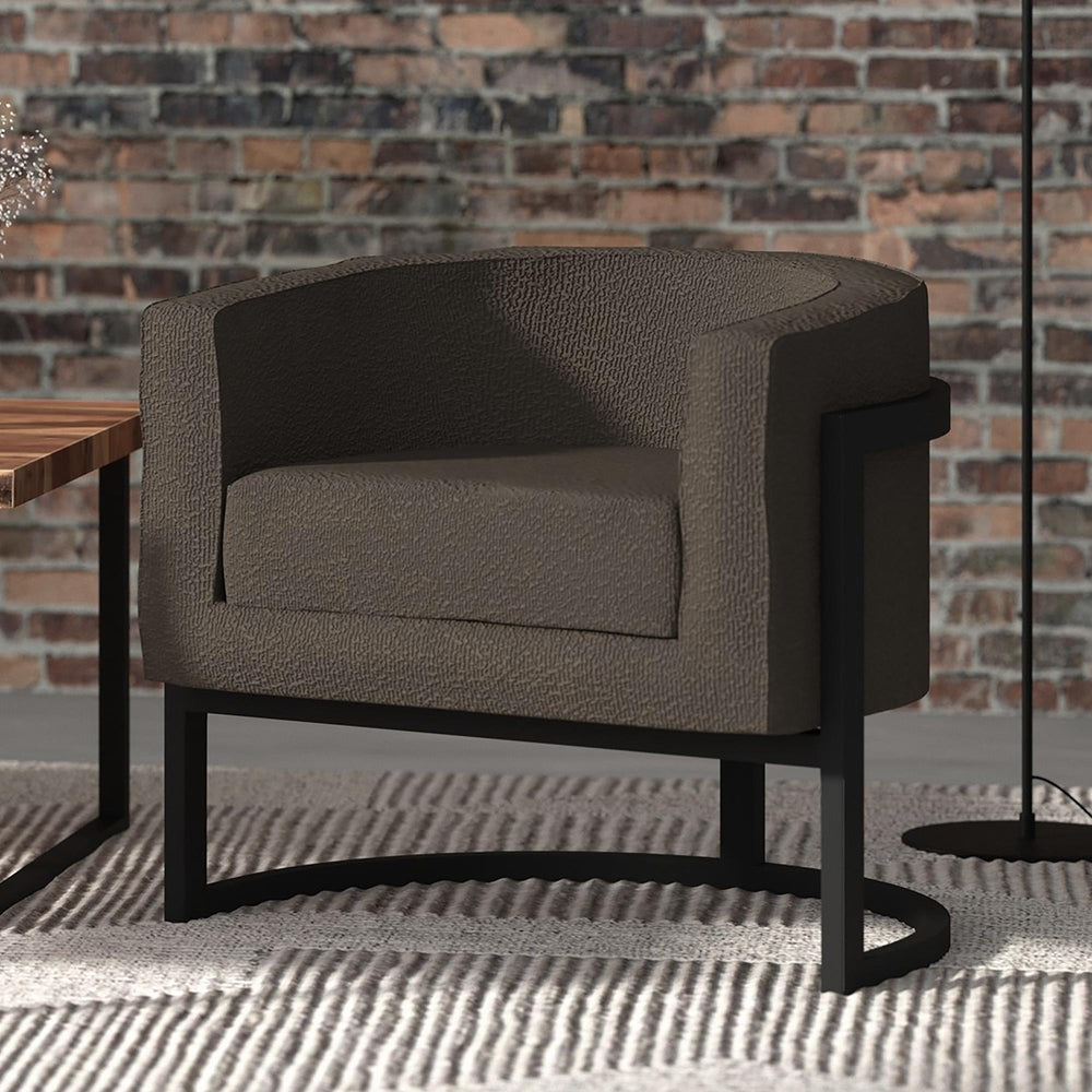  !nspire Zhuri 403-120CH Accent Chair - Charcoal Boucle and Black IMAGE 2