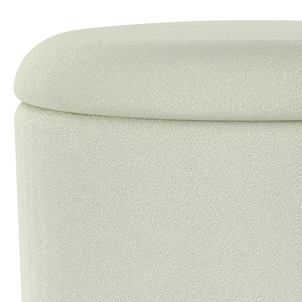  Worldwide Home Furnishings Alya 402-131WT Round Storage Ottoman - White and Natural IMAGE 4