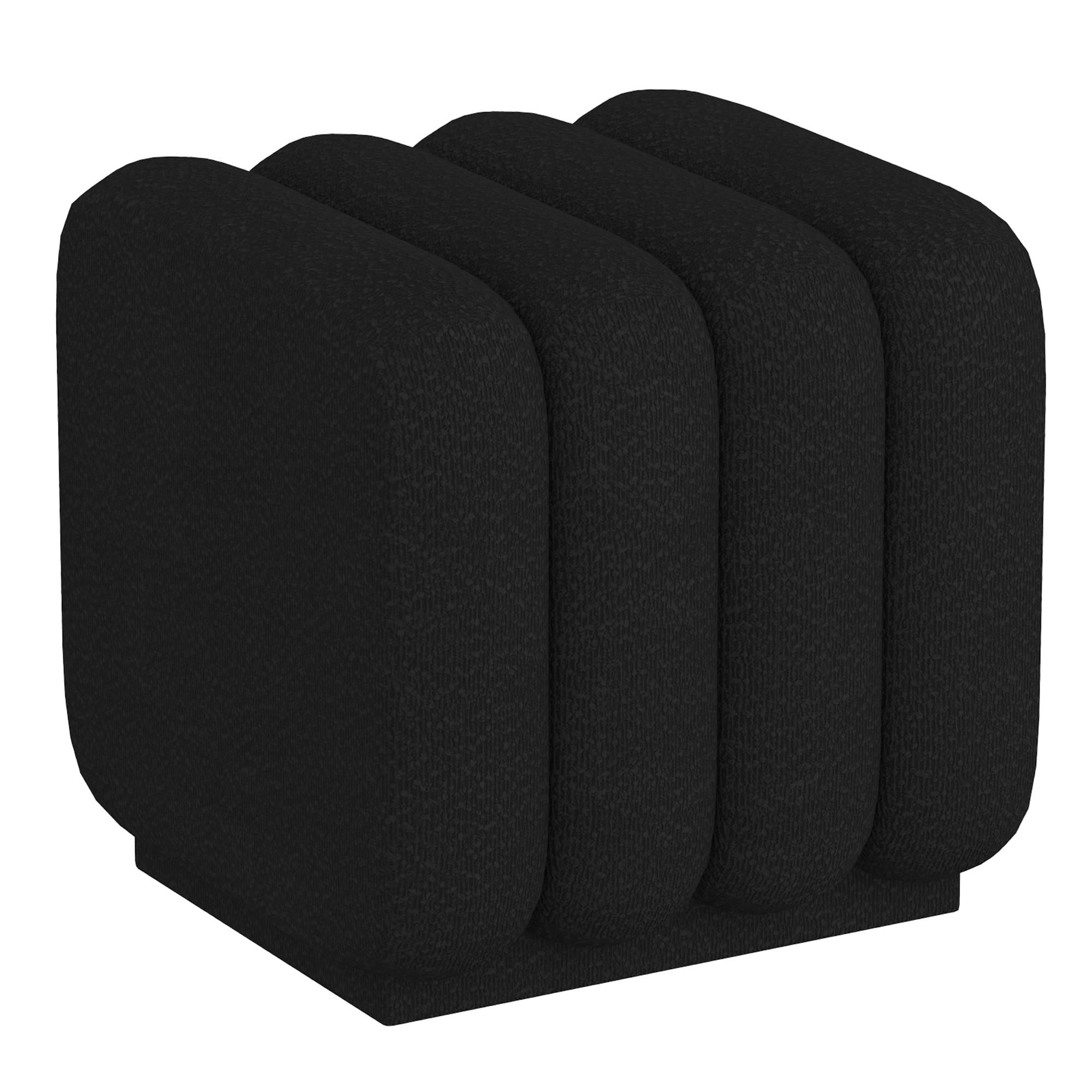  Worldwide Home Furnishings Rigel 402-133SM_BK Small Square Ottoman - Black Boucle IMAGE 1
