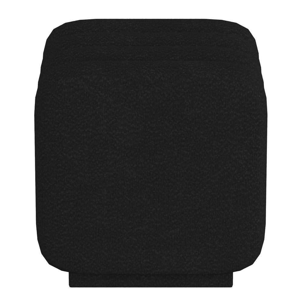  Worldwide Home Furnishings Rigel 402-133SM_BK Small Square Ottoman - Black Boucle IMAGE 4