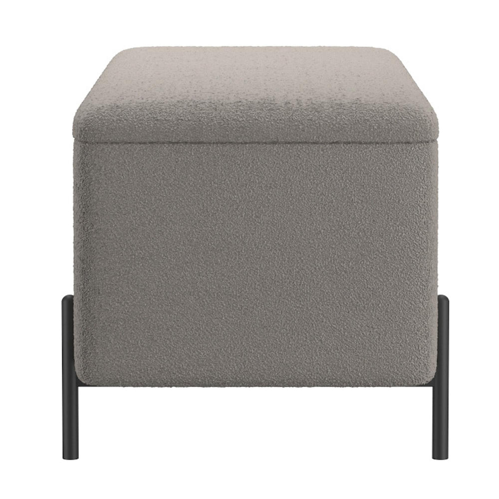  Worldwide Home Furnishings Erzo 402-136GRY Storage Ottoman Bench - Warm Grey and Black IMAGE 4