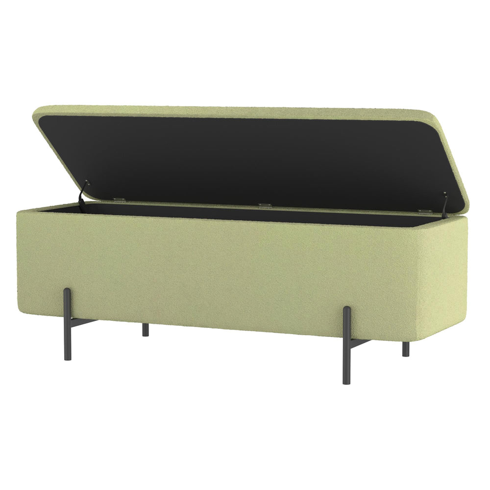  Worldwide Home Furnishings Erzo 402-136SG Storage Ottoman Bench - Sage and Black IMAGE 3