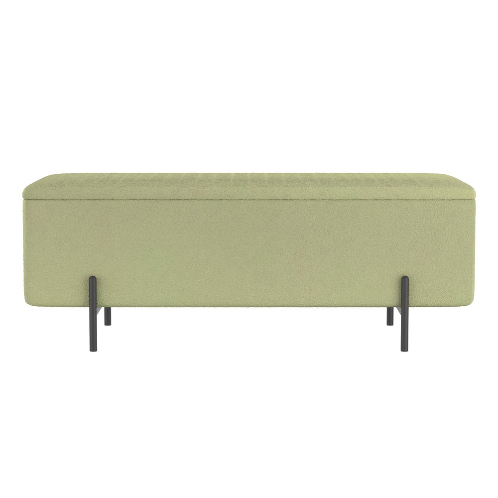  Worldwide Home Furnishings Erzo 402-136SG Storage Ottoman Bench - Sage and Black IMAGE 5