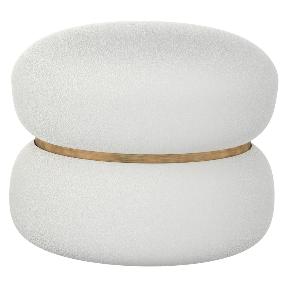  !nspire Cecily 402-951IV 2 pc Round Ottoman w/Storage - Ivory Boucle IMAGE 5