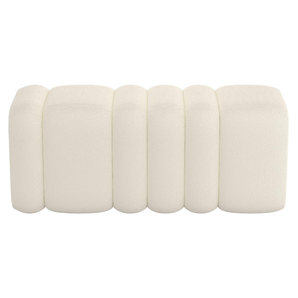  Worldwide Home Furnishings Rigel 402-133IV Large Ottoman Bench - Ivory Boucle IMAGE 5