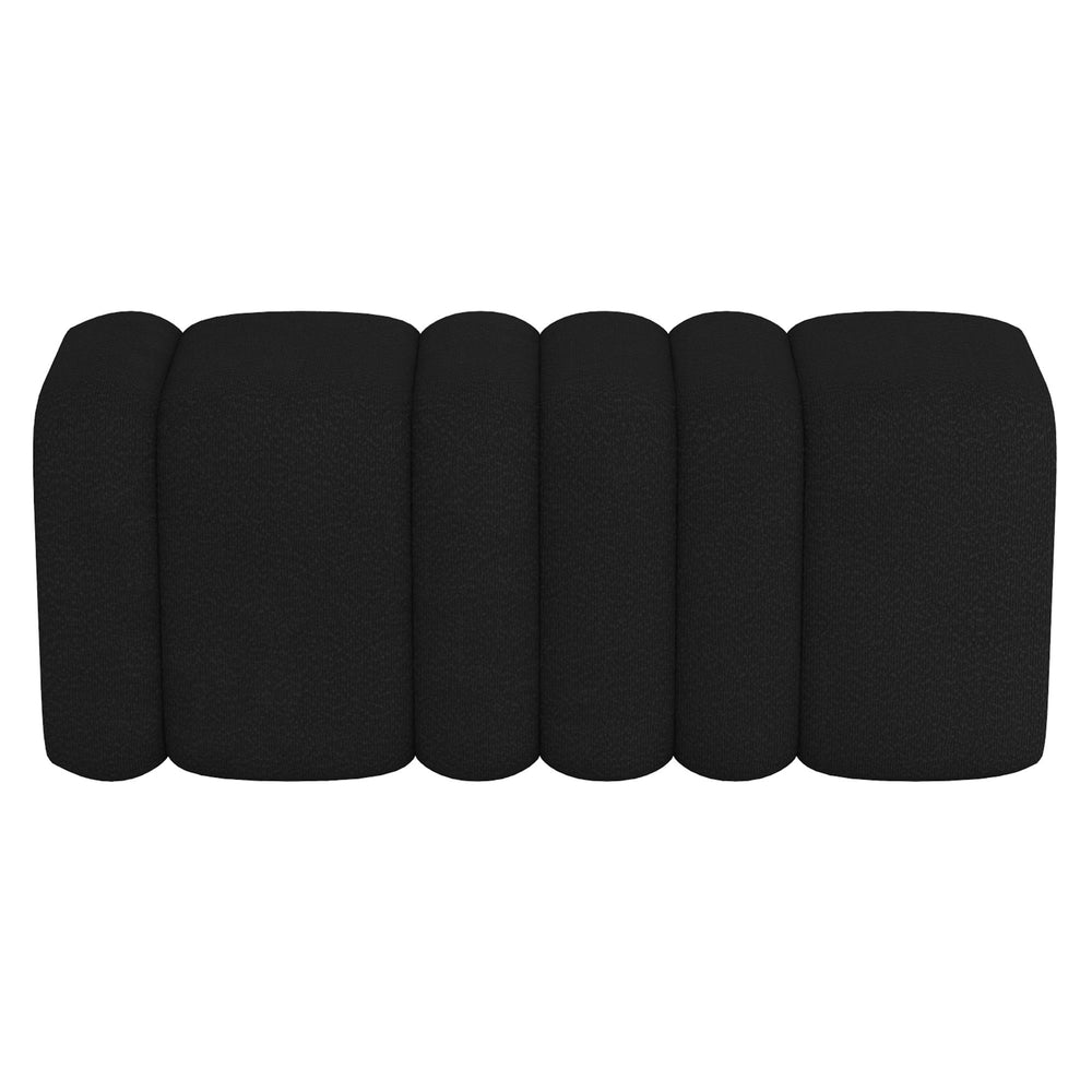  Worldwide Home Furnishings Rigel 402-133BK Large Ottoman Bench - Black Boucle IMAGE 5