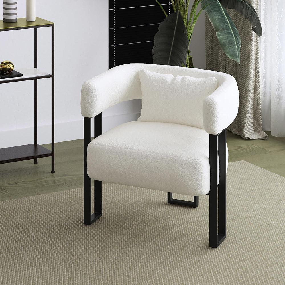  !nspire Scarlet 403-108IV Accent Chair - Ivory Boucle and Black IMAGE 2