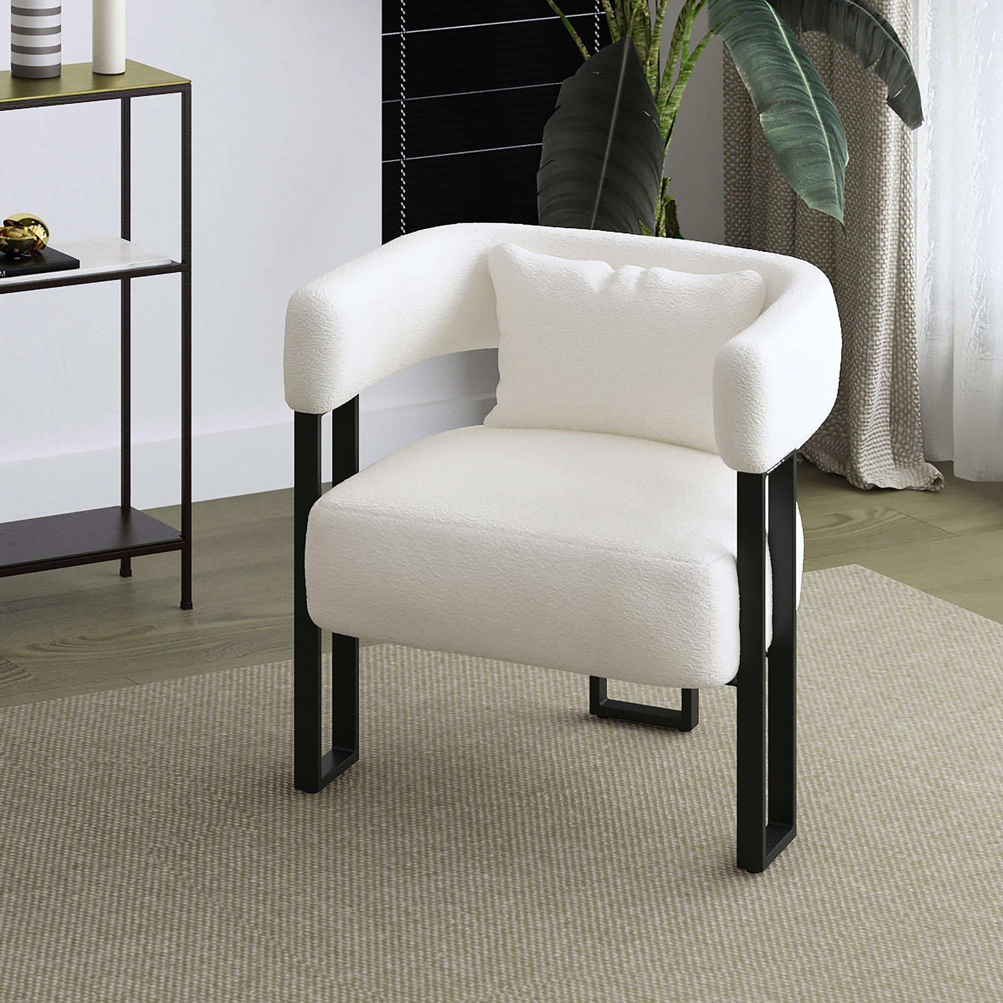  !nspire Scarlet 403-108IV Accent Chair - Ivory Boucle and Black IMAGE 2