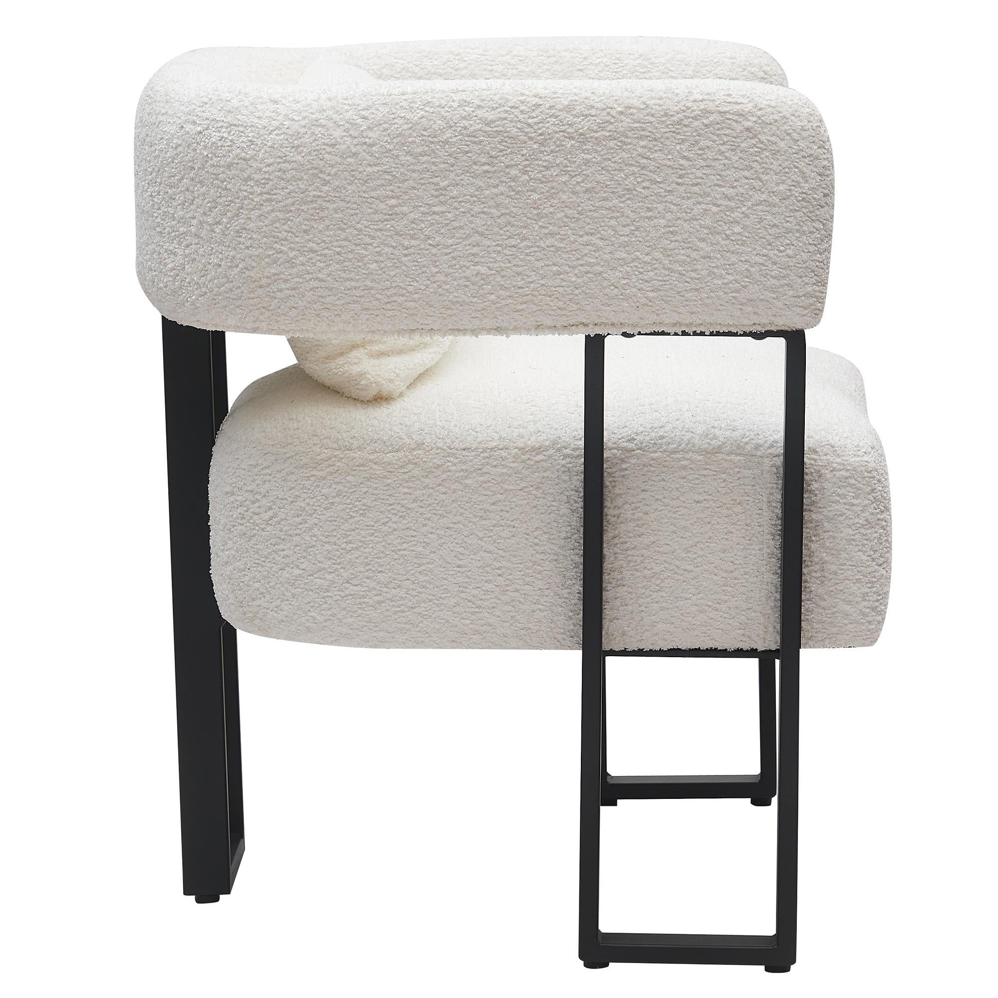  !nspire Scarlet 403-108IV Accent Chair - Ivory Boucle and Black IMAGE 4