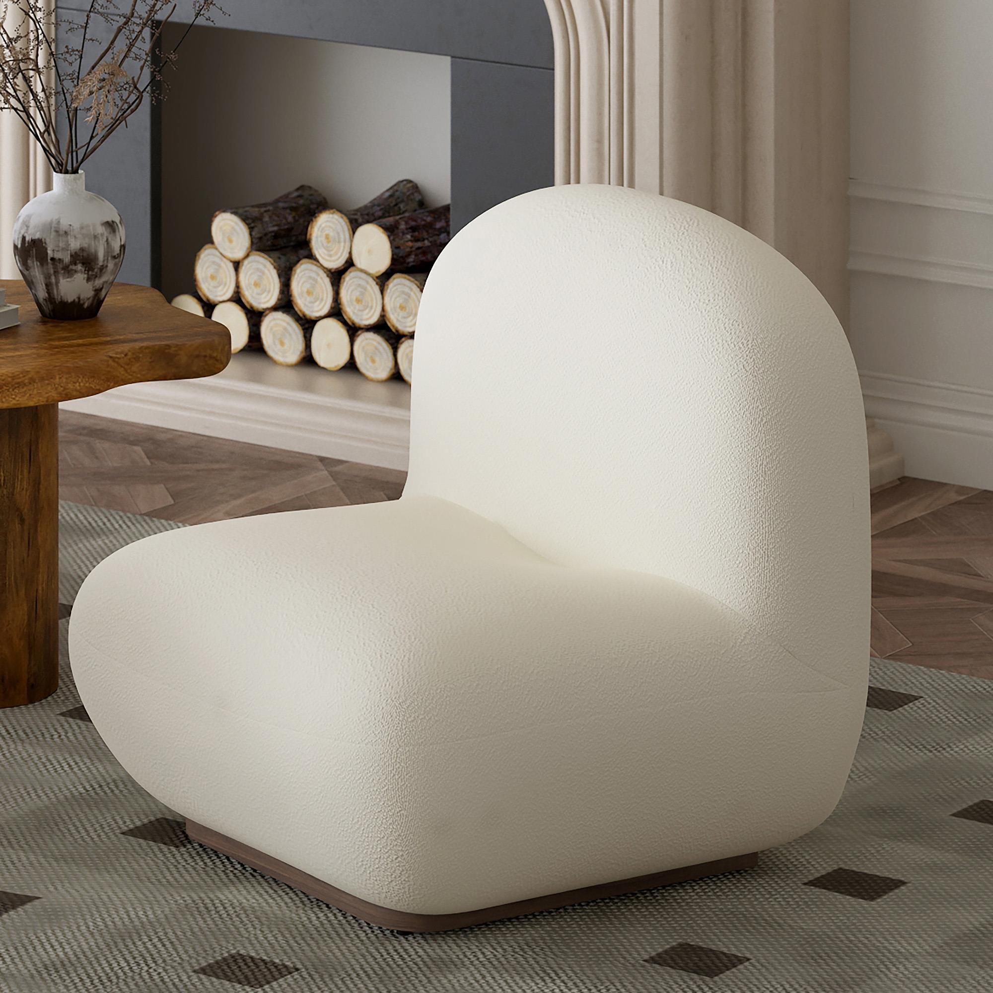  !nspire Zilano 403-115IV Accent Chair - Ivory Boucle IMAGE 2
