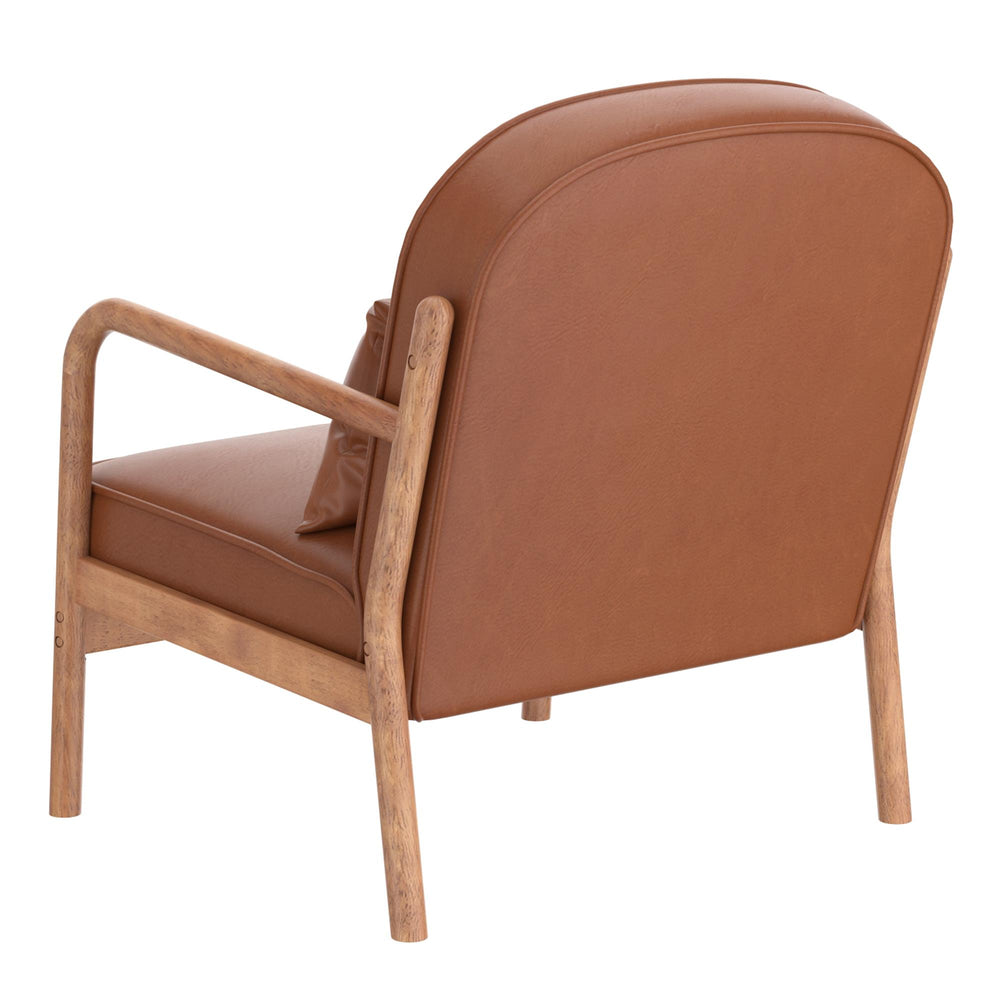  !nspire Fani 403-926SD Accent Chair, Faux Leather - Saddle and Walnut IMAGE 3