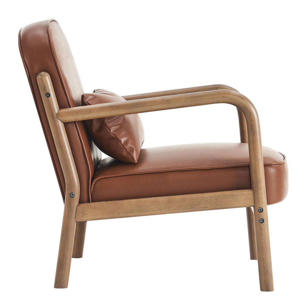 !nspire Fani 403-926SD Accent Chair, Faux Leather - Saddle and Walnut IMAGE 4