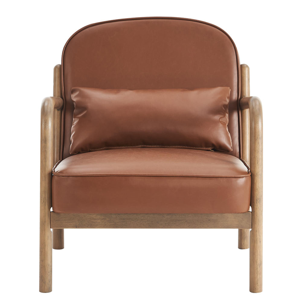  !nspire Fani 403-926SD Accent Chair, Faux Leather - Saddle and Walnut IMAGE 5