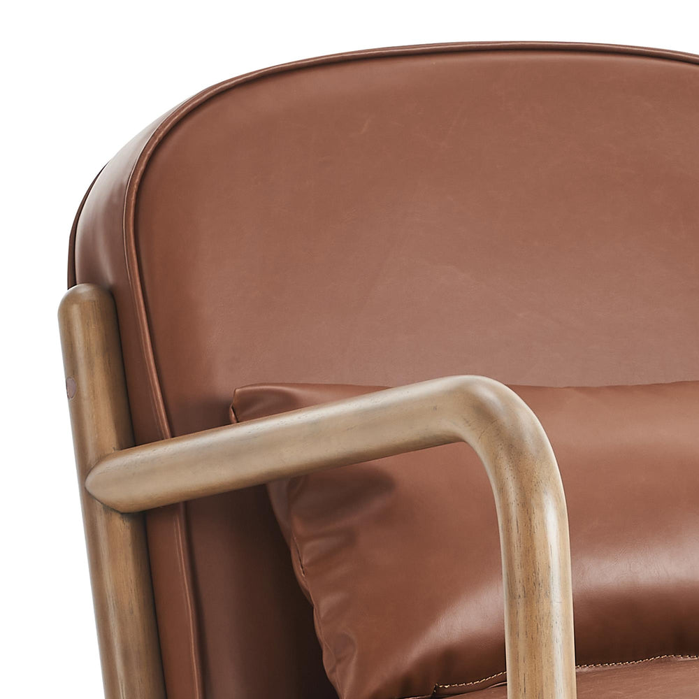  !nspire Fani 403-926SD Accent Chair, Faux Leather - Saddle and Walnut IMAGE 7