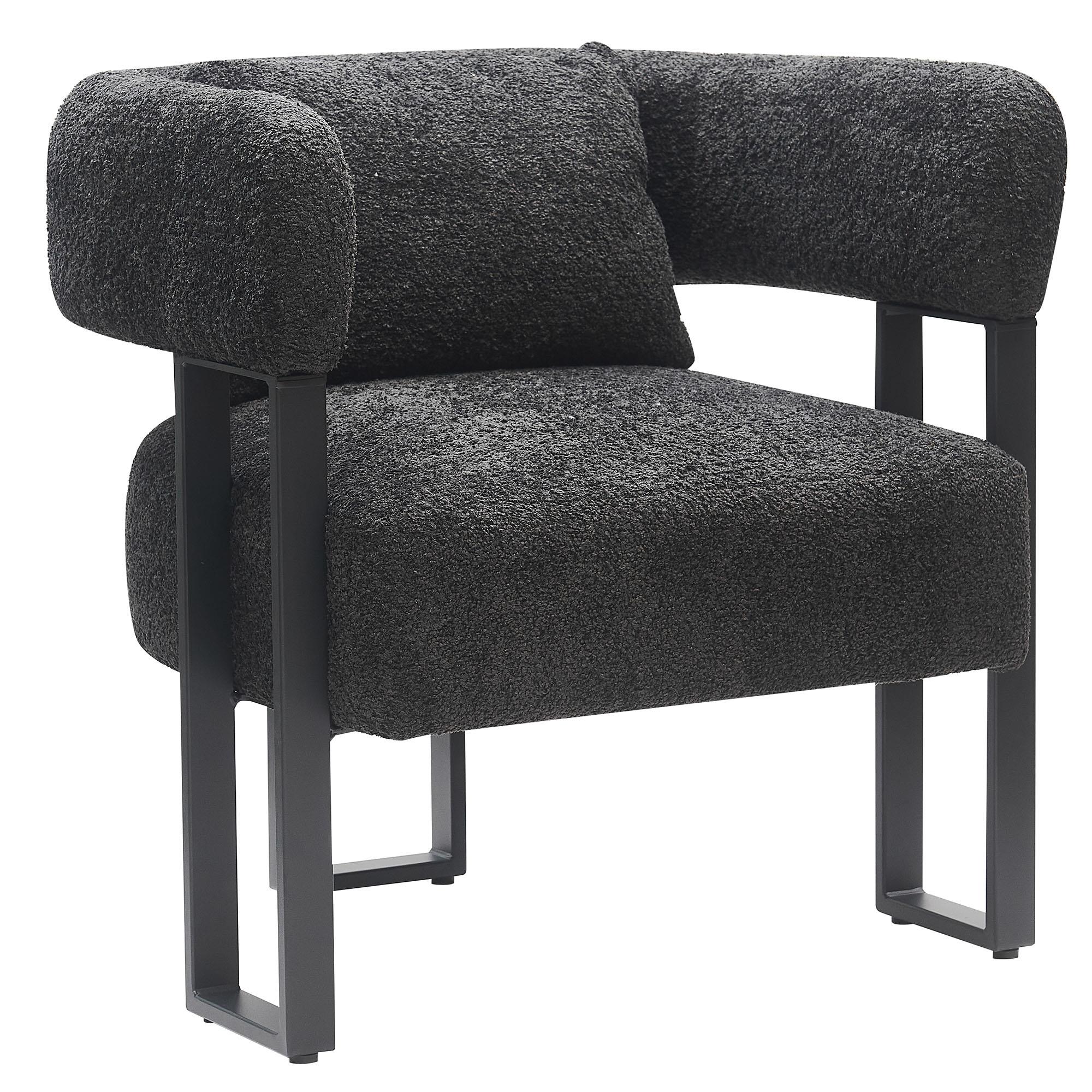  !nspire Scarlet 403-108CH Accent Chair - Charcoal Boucle and Black IMAGE 1
