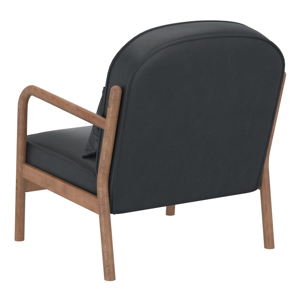  !nspire Fani 403-926BLK Accent Chair, Faux Leather - Black and Walnut IMAGE 3