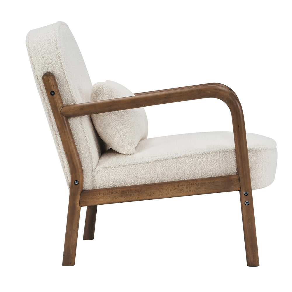  !nspire Fani 403-926WT Accent Chair, Fabric - White Boucle and Walnut IMAGE 4