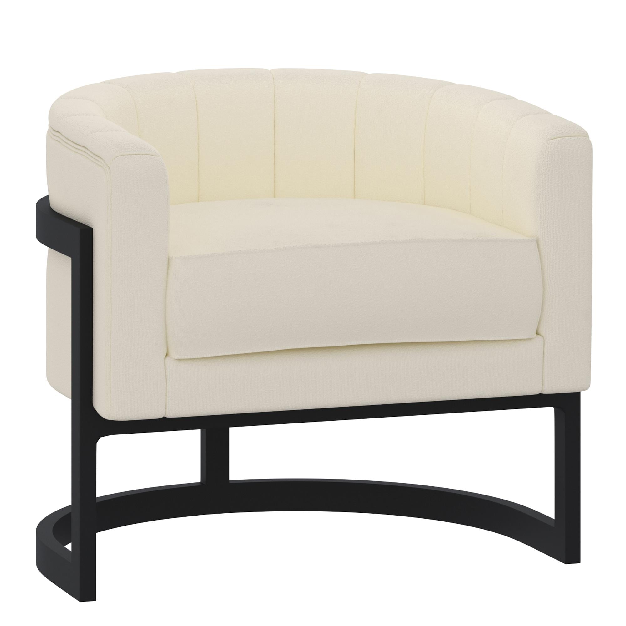  !nspire Zhuri 403-120IV Accent Chair - Ivory Boucle and Black IMAGE 1