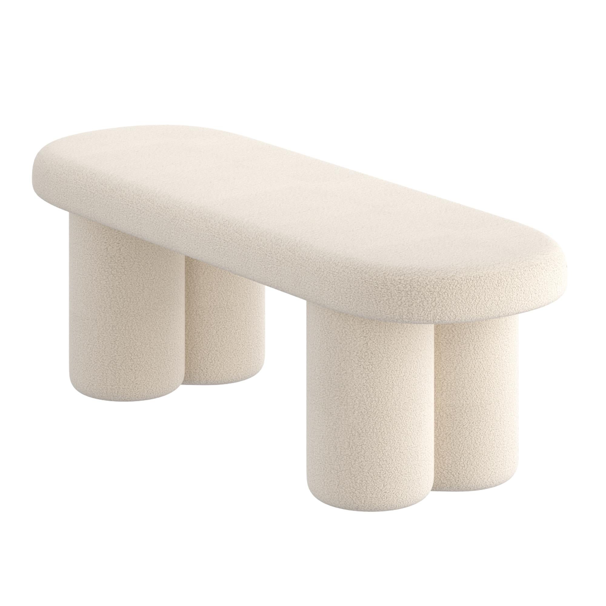  !nspire Azoro 401-163CM Bench - Cream Boucle IMAGE 3