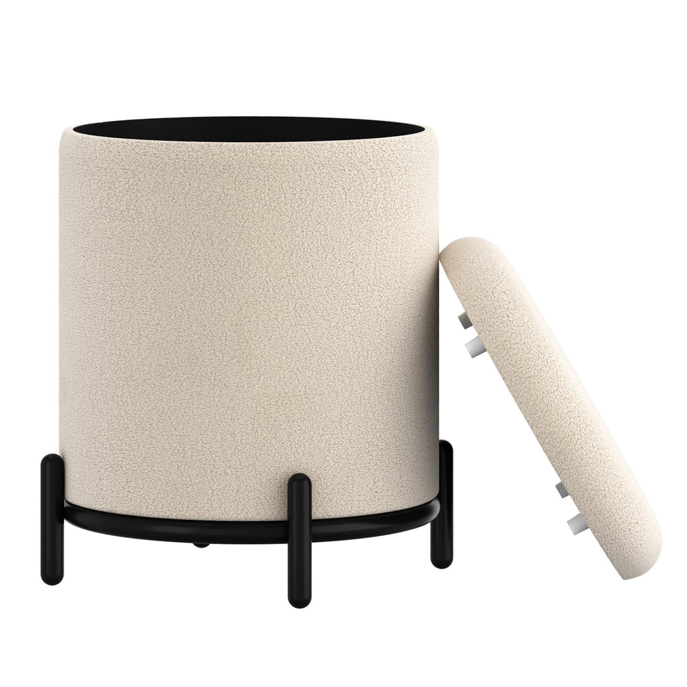  !nspire Castor 402-883CM Storage Ottoman - Cream Boucle IMAGE 3