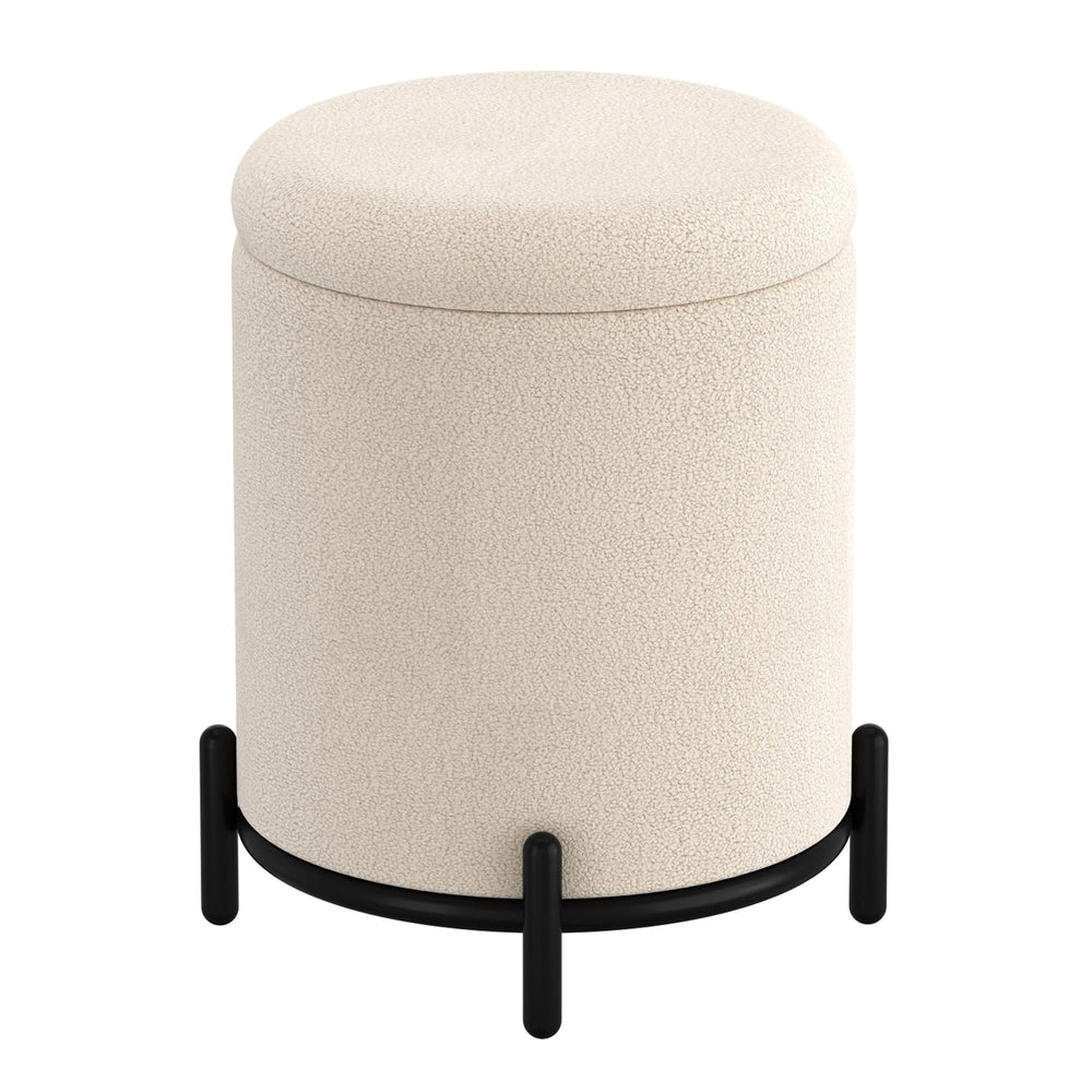  !nspire Castor 402-883CM Storage Ottoman - Cream Boucle IMAGE 4