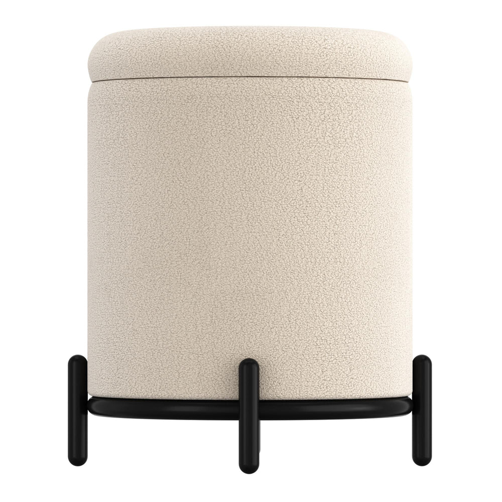  !nspire Castor 402-883CM Storage Ottoman - Cream Boucle IMAGE 5