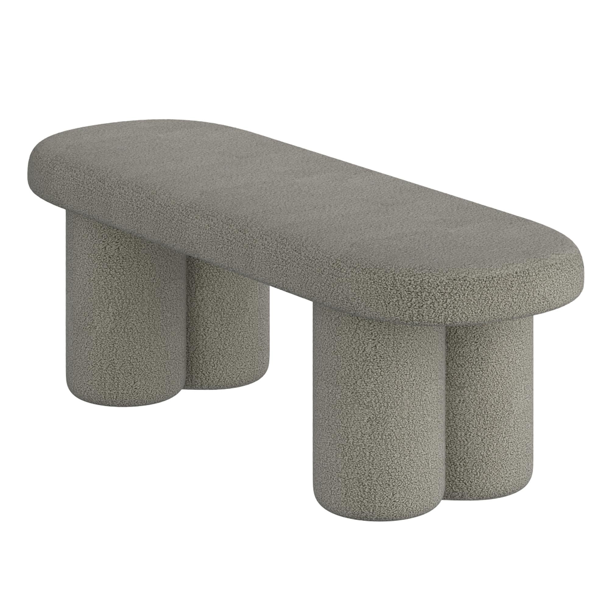  !nspire Azoro 401-163WGY Bench - Warm Grey Boucle IMAGE 3