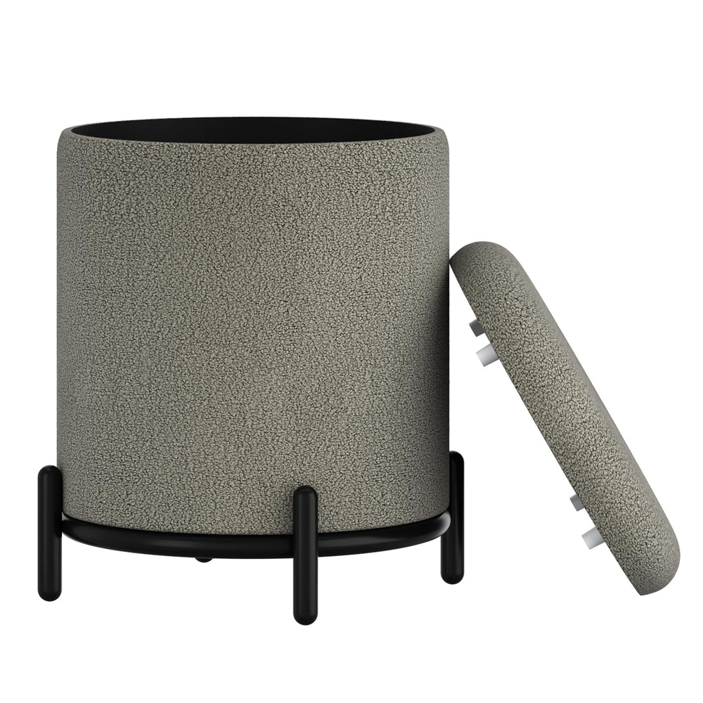  !nspire Castor 402-883WGY Storage Ottoman - Warm Grey Boucle IMAGE 3