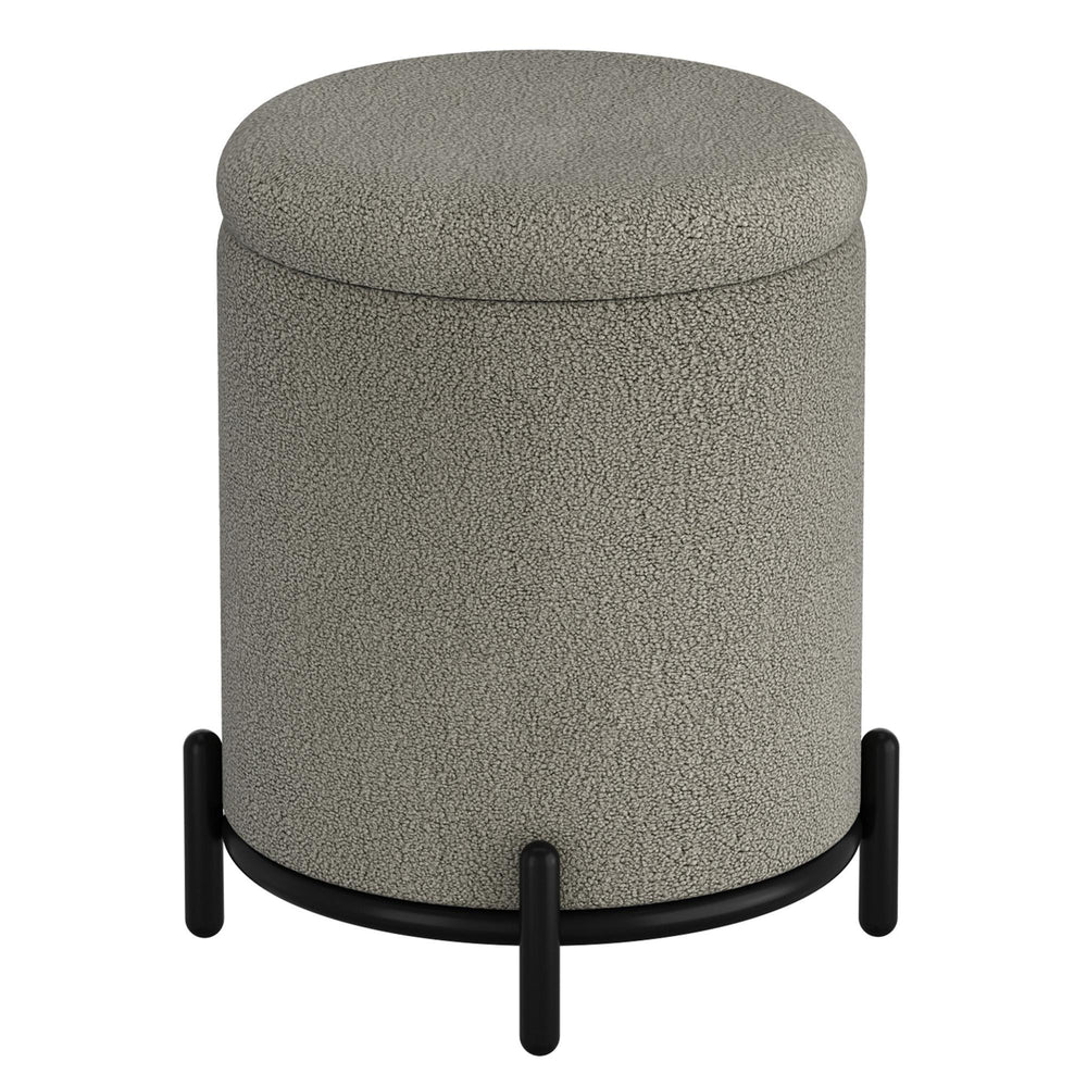  !nspire Castor 402-883WGY Storage Ottoman - Warm Grey Boucle IMAGE 4