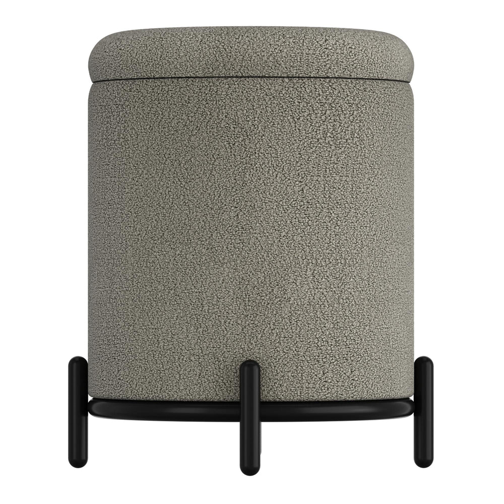  !nspire Castor 402-883WGY Storage Ottoman - Warm Grey Boucle IMAGE 5