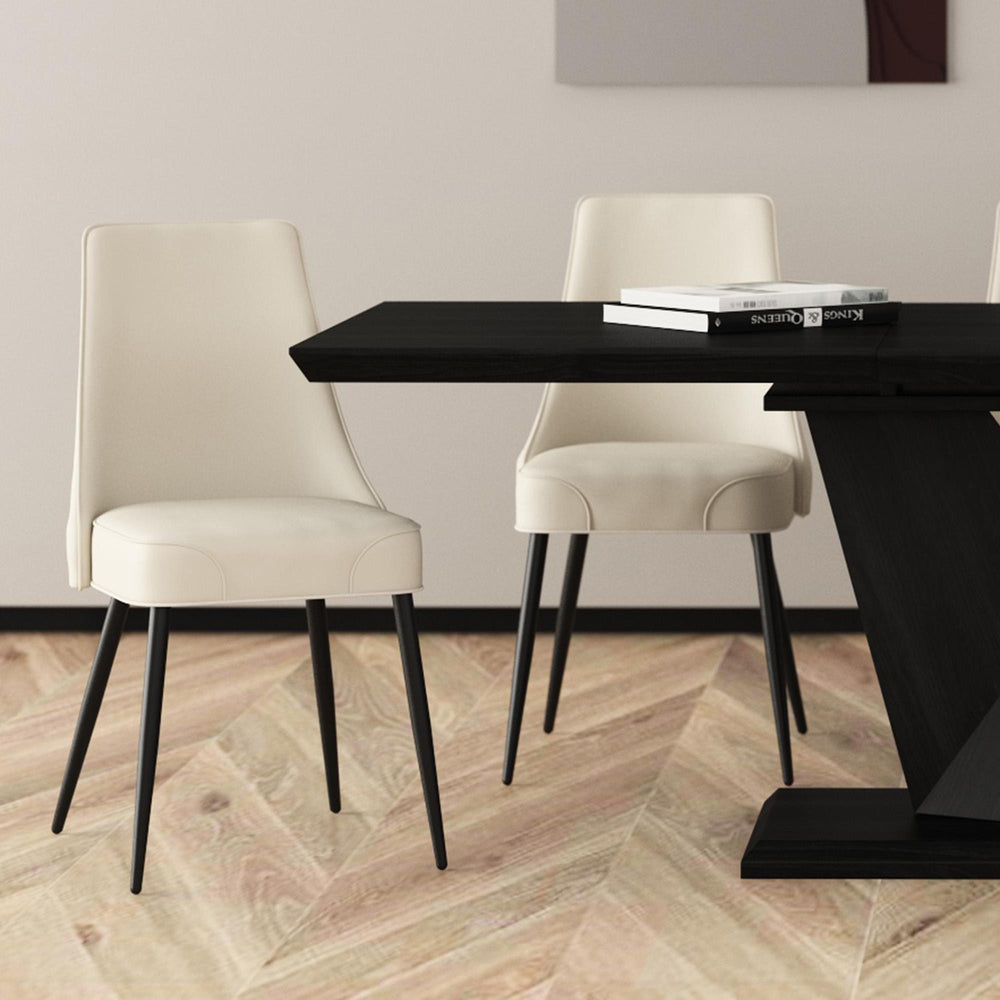  !nspire Koda 202-158PUBG Dining Chair, Faux Leather - Beige and Black IMAGE 2