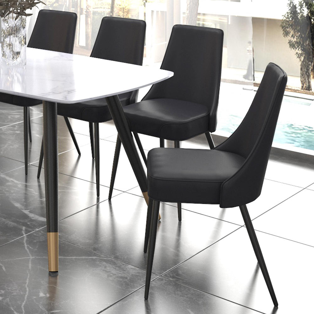 !nspire Koda 202-158PUBK Dining Chair, Faux Leather - Black IMAGE 2