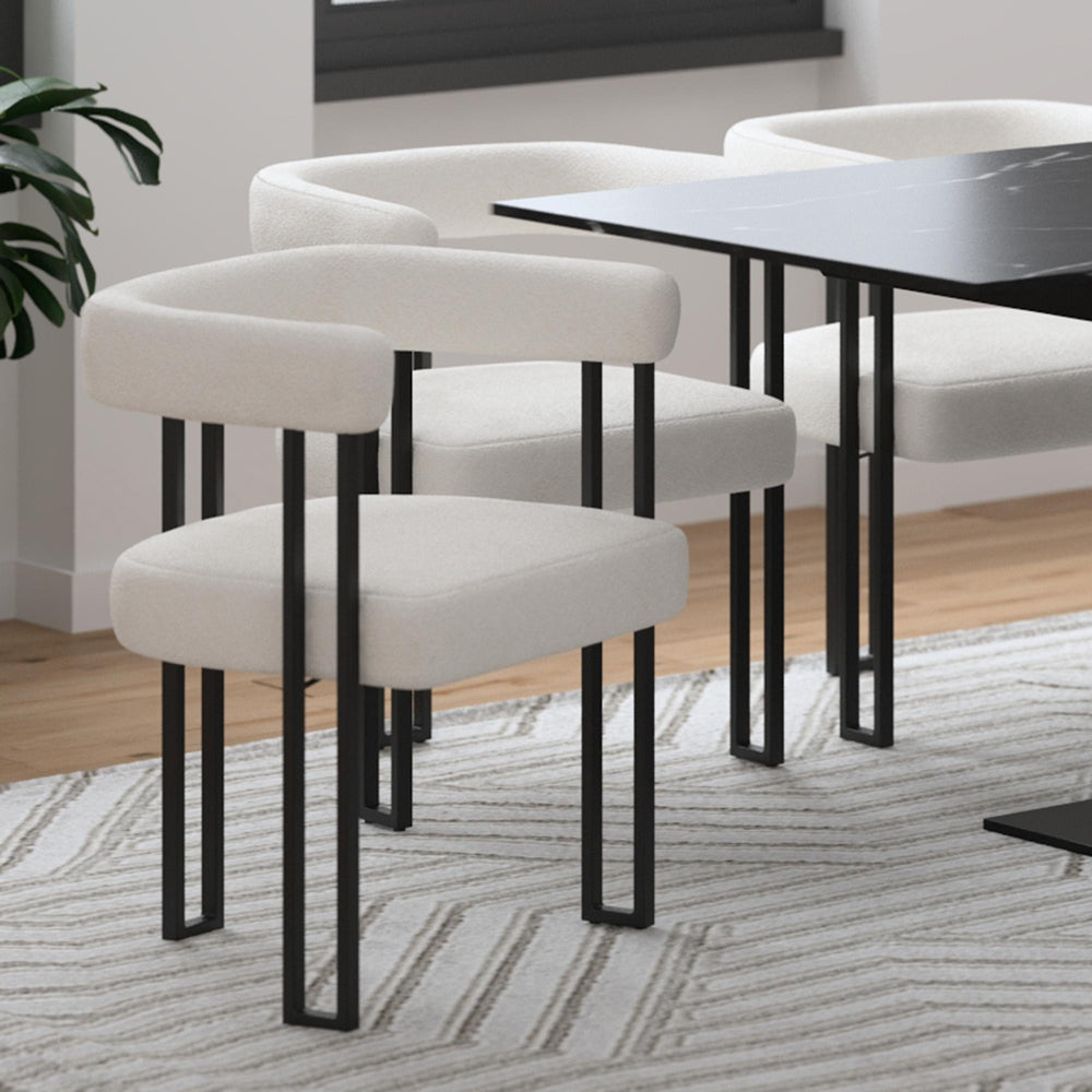  !nspire Scarlet 202-108IV Dining Chair - Ivory Boucle and Black IMAGE 2