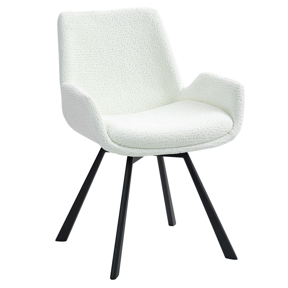  !nspire Signy 202-144IV Swivel Dining Chair - Ivory and Black IMAGE 1