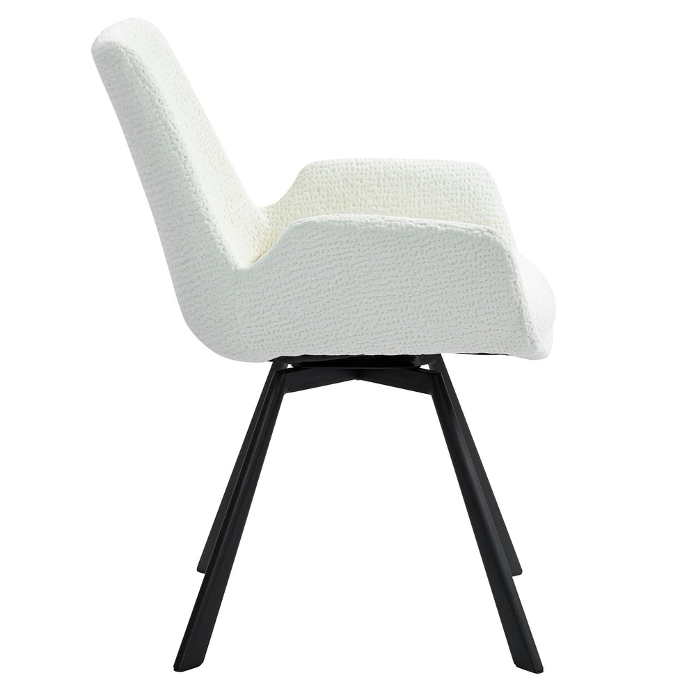  !nspire Signy 202-144IV Swivel Dining Chair - Ivory and Black IMAGE 4