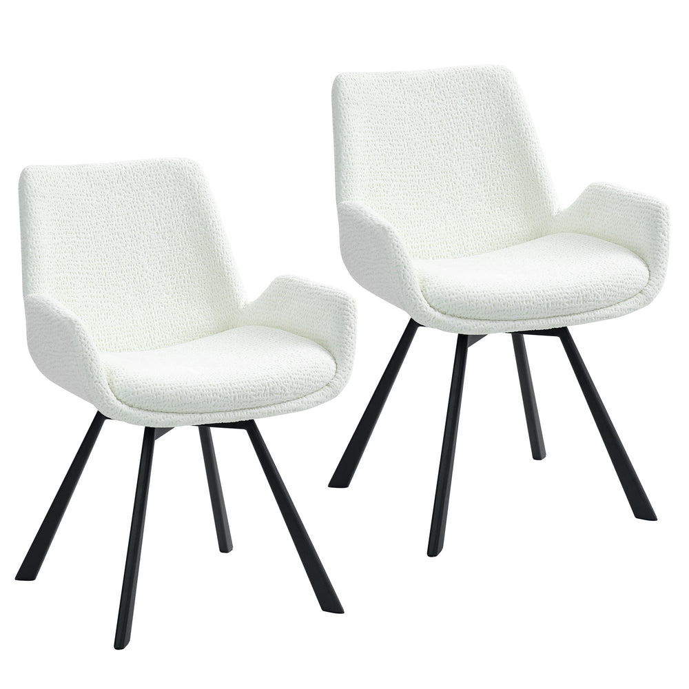  !nspire Signy 202-144IV Swivel Dining Chair - Ivory and Black IMAGE 7