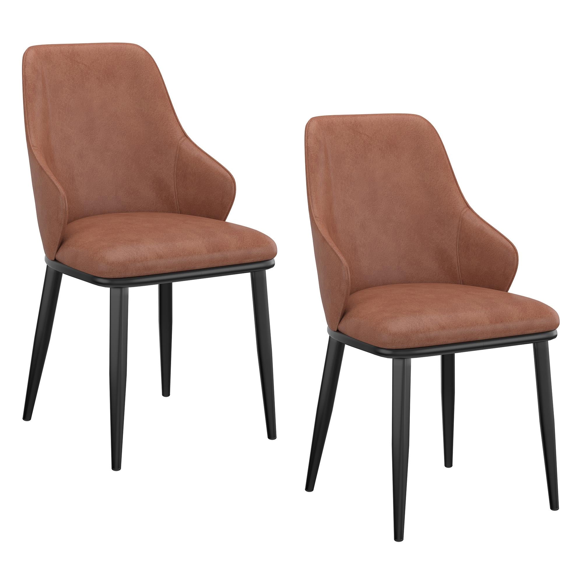  !nspire Kash 202-084SD Dining Chair, Faux Leather - Saddle and Black IMAGE 7