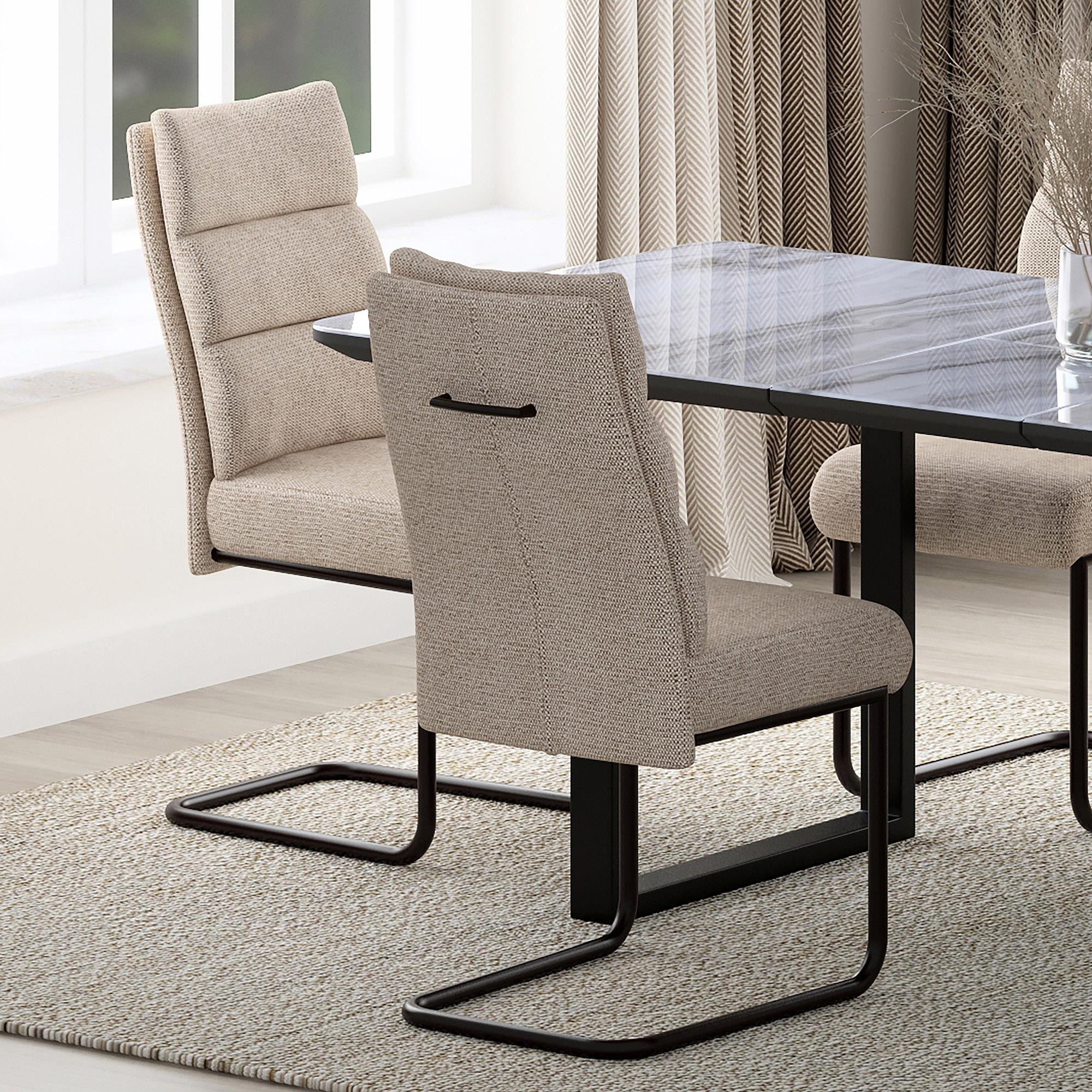  Worldwide Home Furnishings Brodi 202-138BEG Dining Chair - Beige and Black IMAGE 2