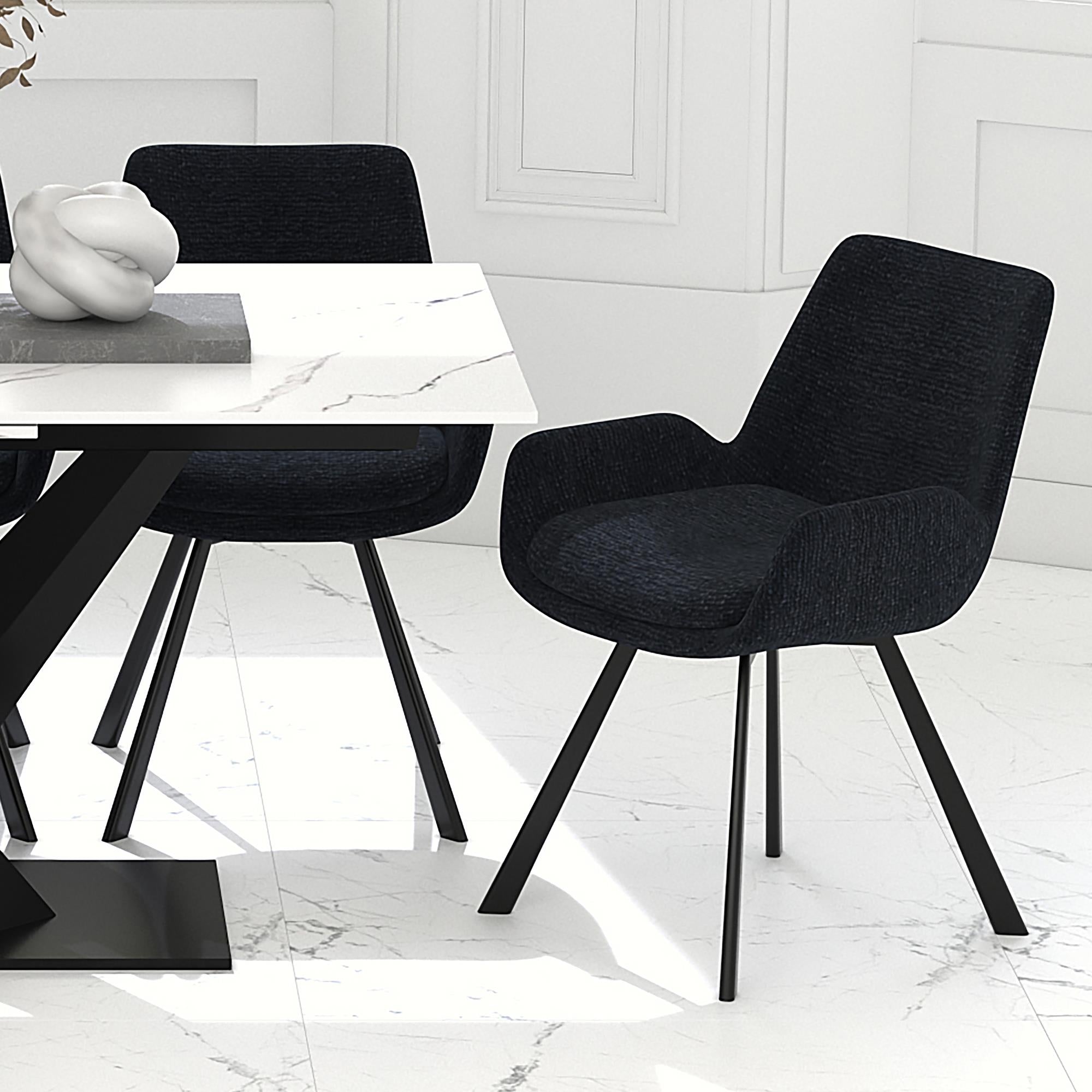  !nspire Signy 202-144BK Swivel Dining Chair - Black IMAGE 2