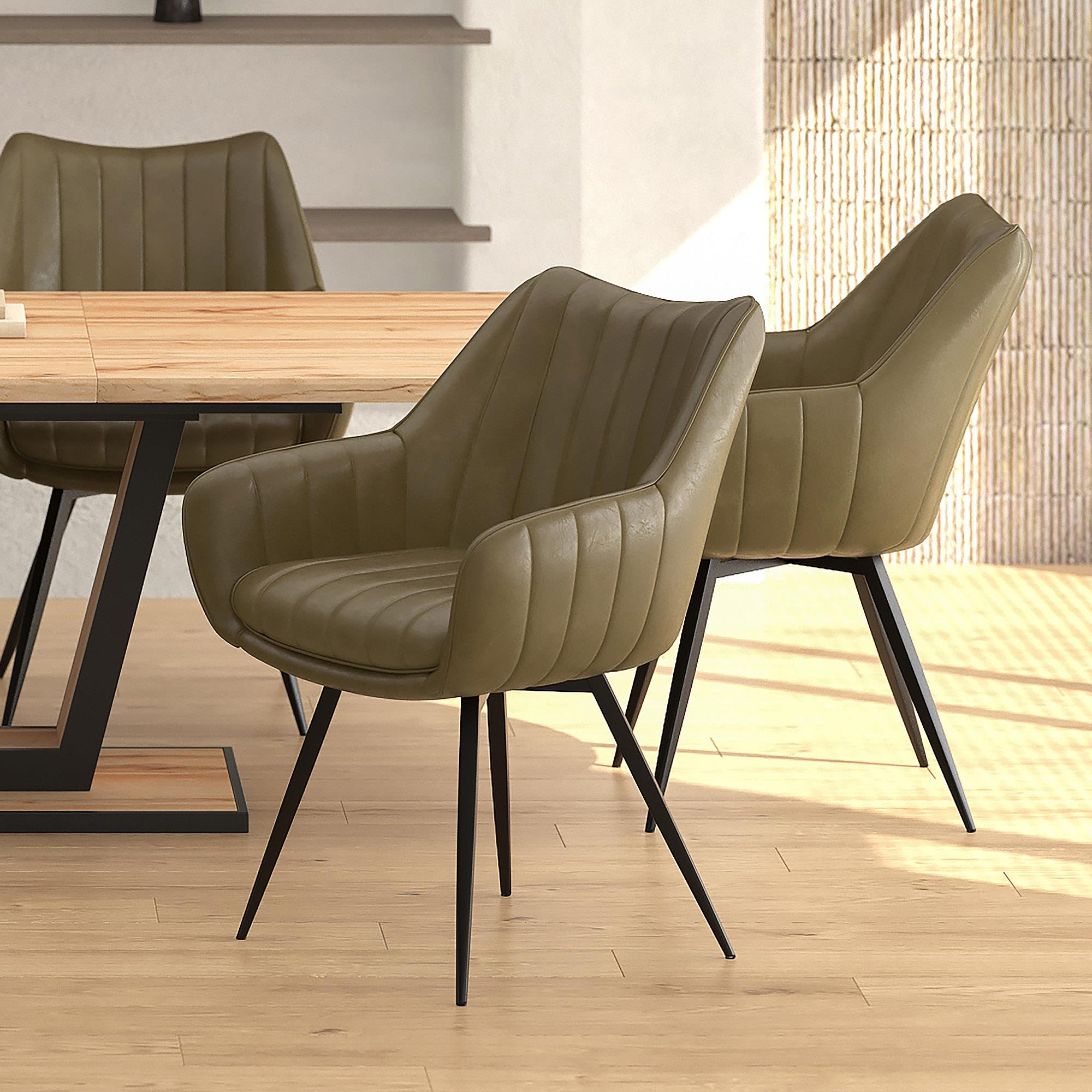  Worldwide Home Furnishings Talon 202-139MS Swivel Dining and Accent Chair - Moss and Black IMAGE 2