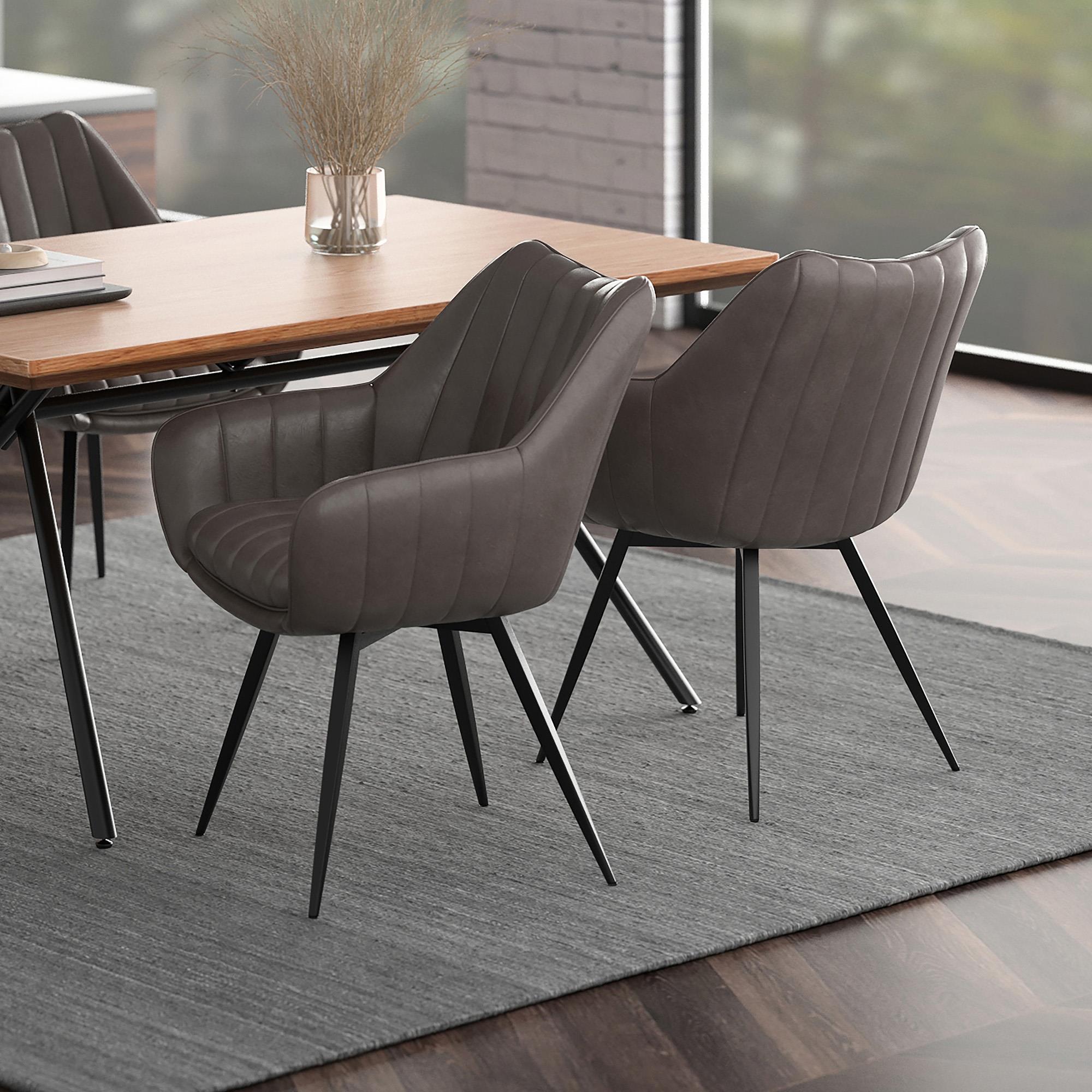  !nspire Talon 202-139CH Swivel Dining and Accent Chair - Charcoal and Black IMAGE 2