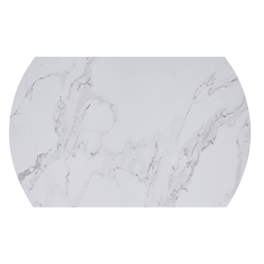  !nspire Calisto 201-110WT Round Pedestal Dining Table w/Extension - White and Black IMAGE 7