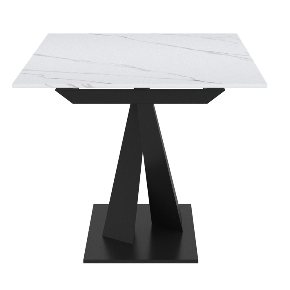  !nspire Julius 201-111WT Dining Table w/Extension - White and Black IMAGE 4