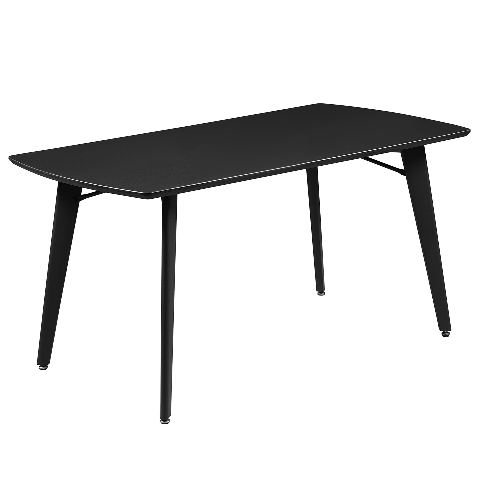  Worldwide Home Furnishings Leon 201-893BLK Rectangular Dining Table - Black IMAGE 1