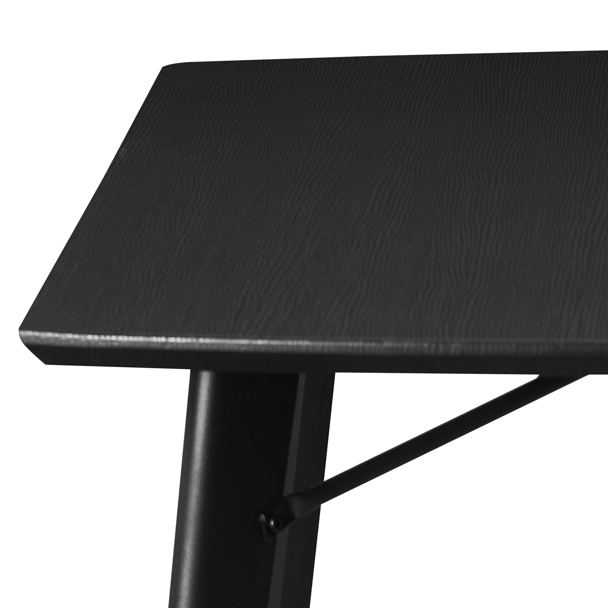  Worldwide Home Furnishings Leon 201-893BLK Rectangular Dining Table - Black IMAGE 5