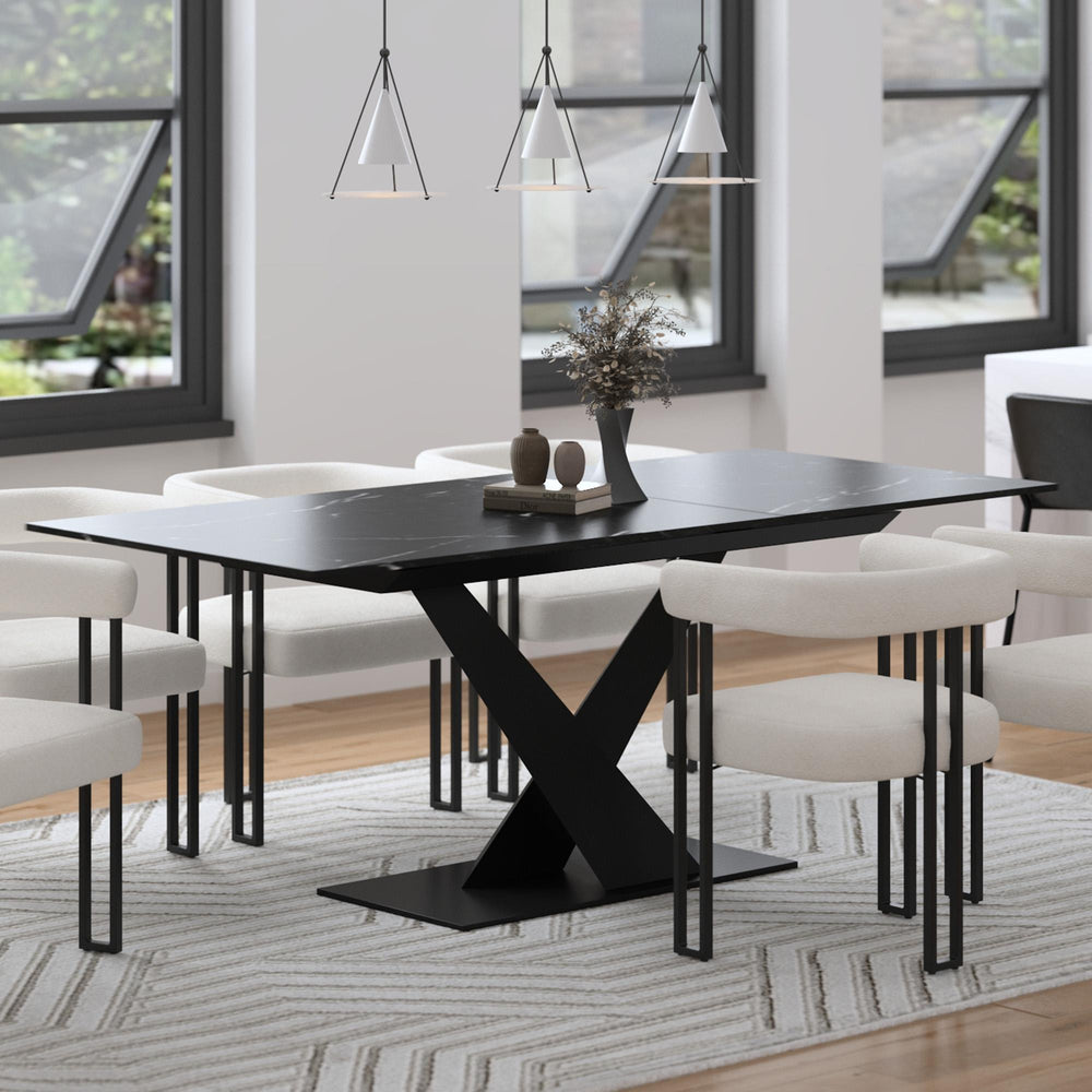  !nspire Julius 201-111BK Dining Table w/Extension - Black IMAGE 2