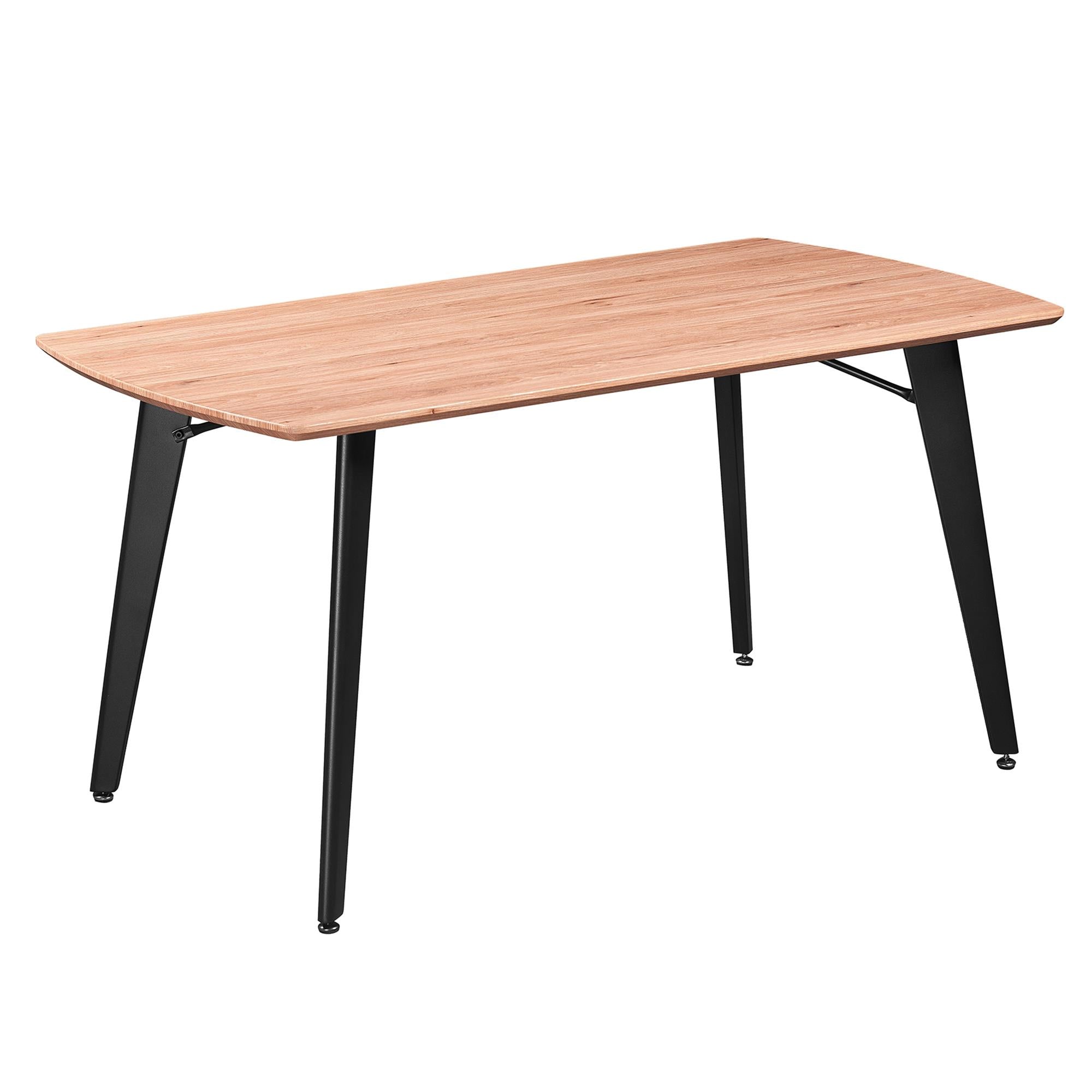  Worldwide Home Furnishings Leon 201-893NAT Rectangular Dining Table - Natural and Black IMAGE 1