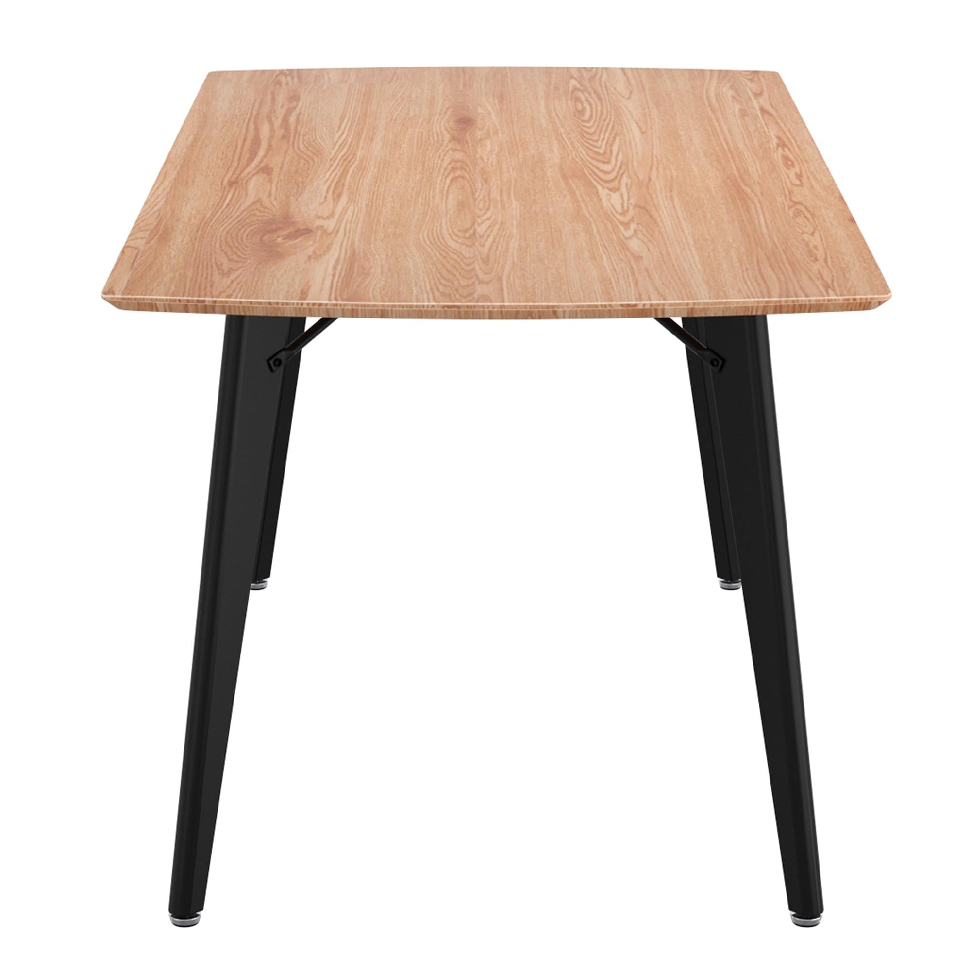  Worldwide Home Furnishings Leon 201-893NAT Rectangular Dining Table - Natural and Black IMAGE 4