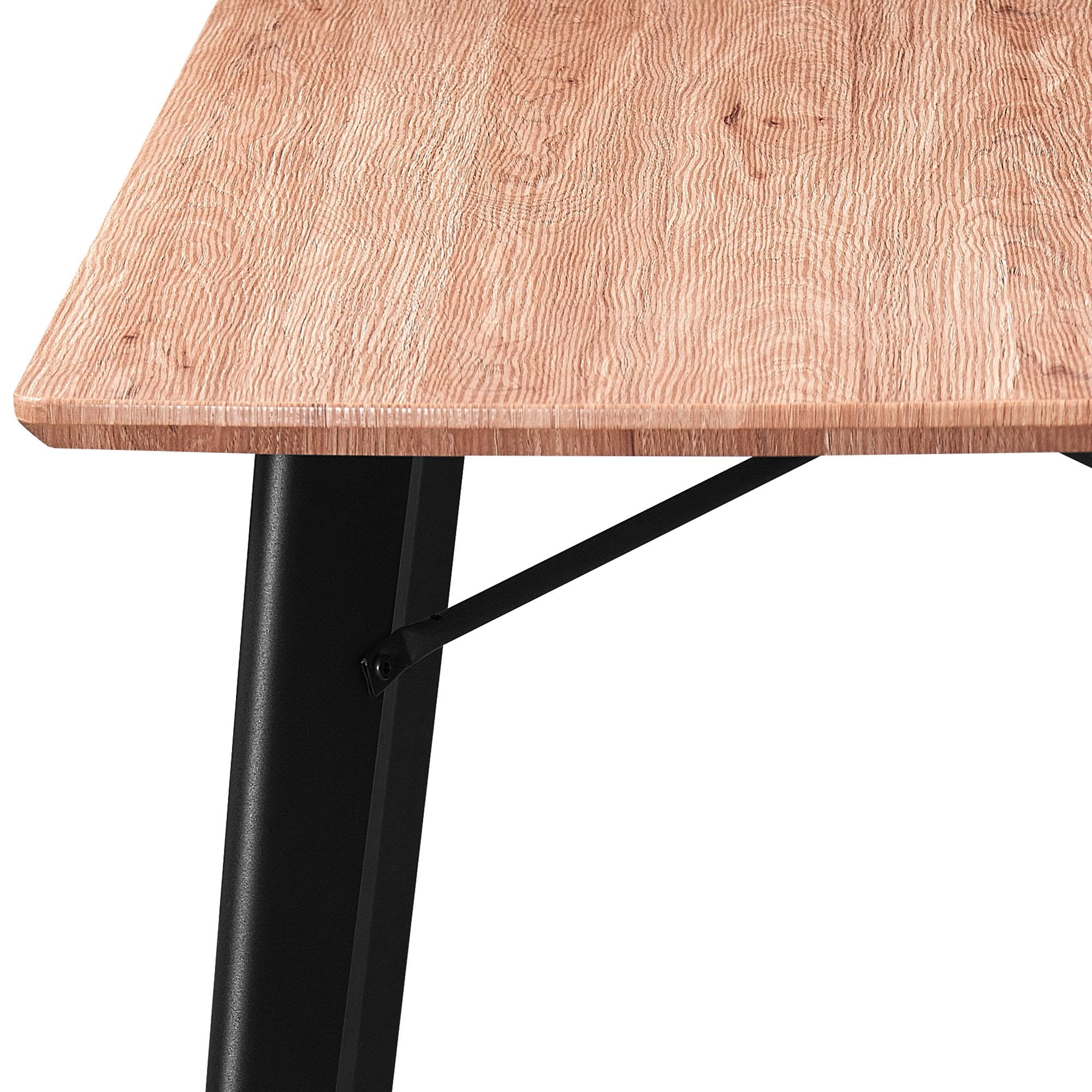  Worldwide Home Furnishings Leon 201-893NAT Rectangular Dining Table - Natural and Black IMAGE 5